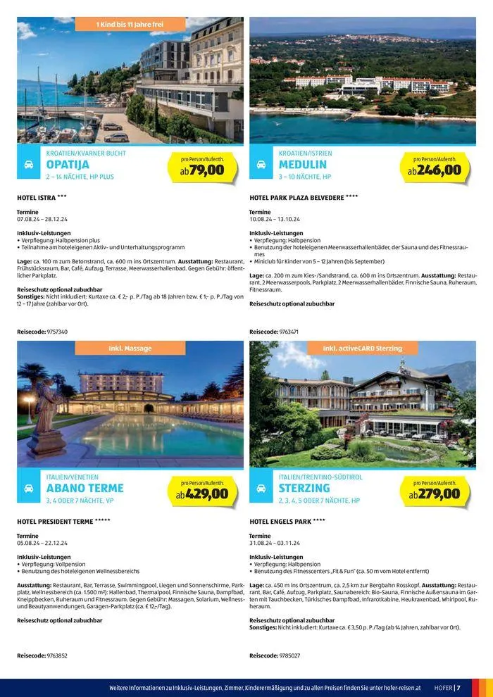 Blättern Sie online im HOFER REISEN Katalog von 1. August bis 15. August 2024 - Flugblätt seite 7