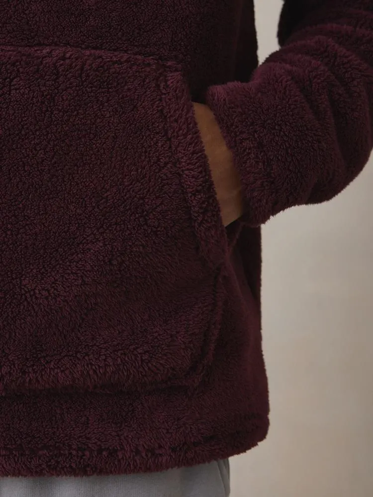 Burgunderrot - Snoopy Borg Fleece Hoodie