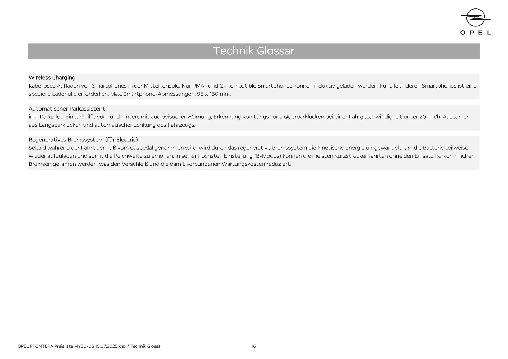 Opel Flugblatt von 18. August bis 18. November 2025 - Flugblätt seite 16