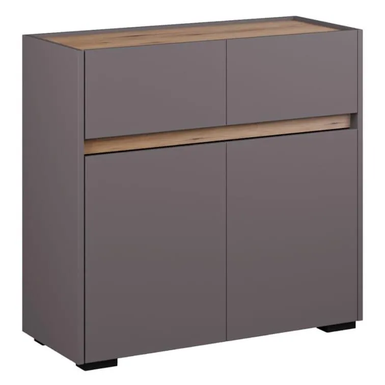 Easy Möbel Kommode Geltru 02, Farbe: Eiche Artisan / Grau - Abmessungen: 89 x 95 x 39