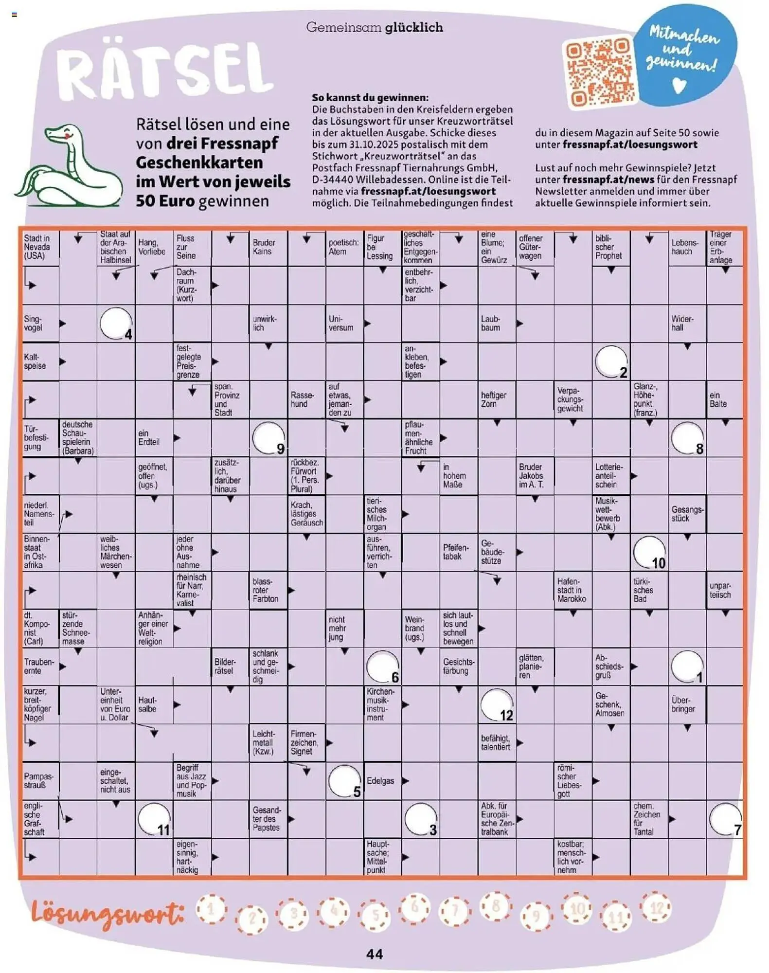 Fressnapf Flugblatt von 1. September bis 31. Oktober 2025 - Flugblätt seite  44