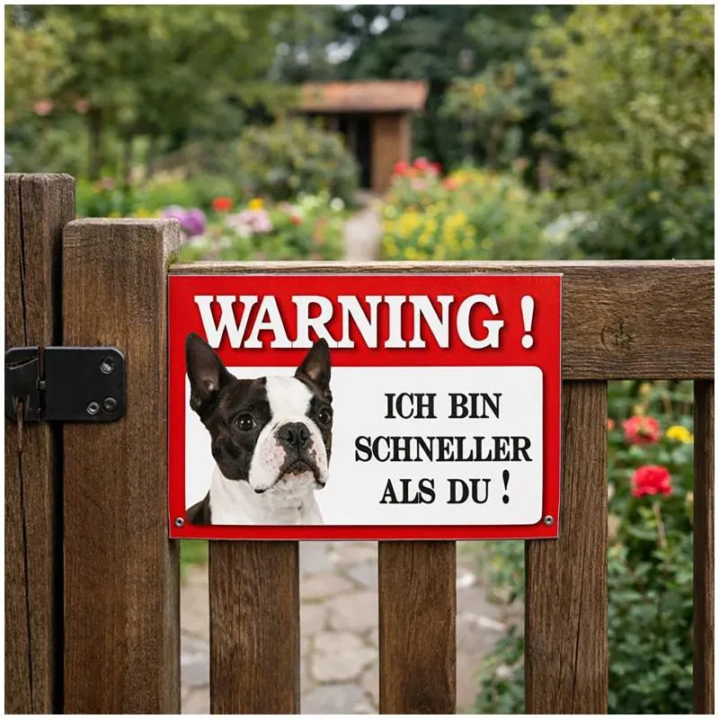 HTI-Line Blechschild Wachhund Französische Bulldogge Bunt