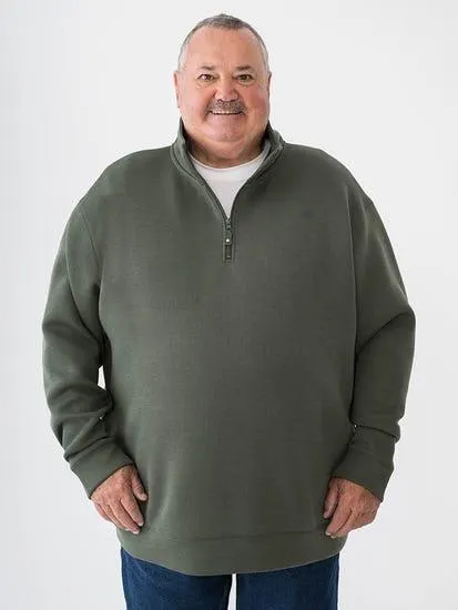 Big Mens 1/2 Zip Scuba Top Olive