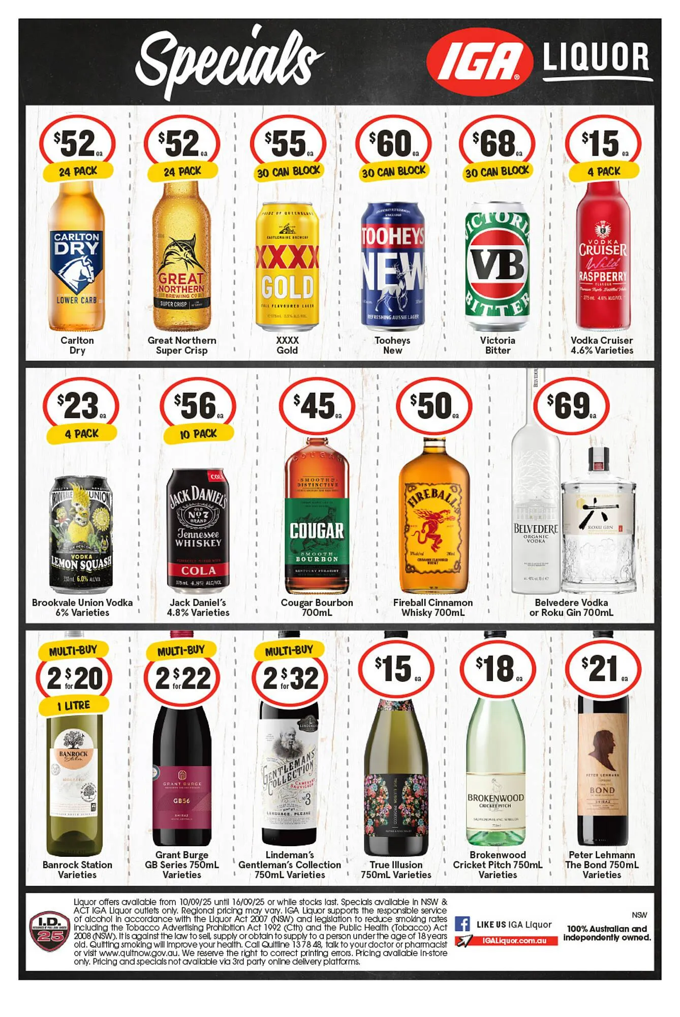 IGA Liquor catalogue - Catalogue valid from 10 September to 16 September 2025 - page 1
