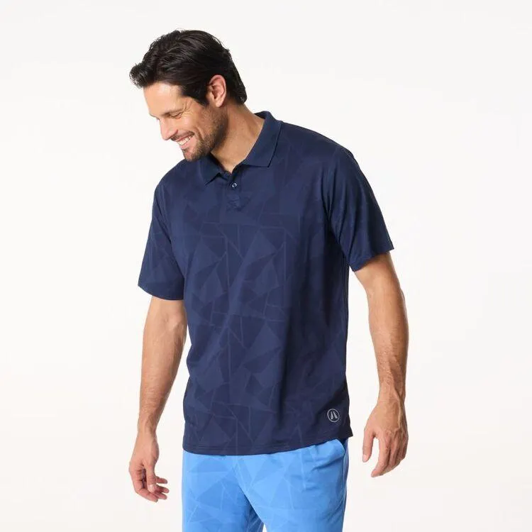 NMA Jacquard Men's Short Sleeve Polo Navy