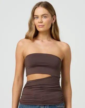 Strapless Asymmetrical Cut Out Top