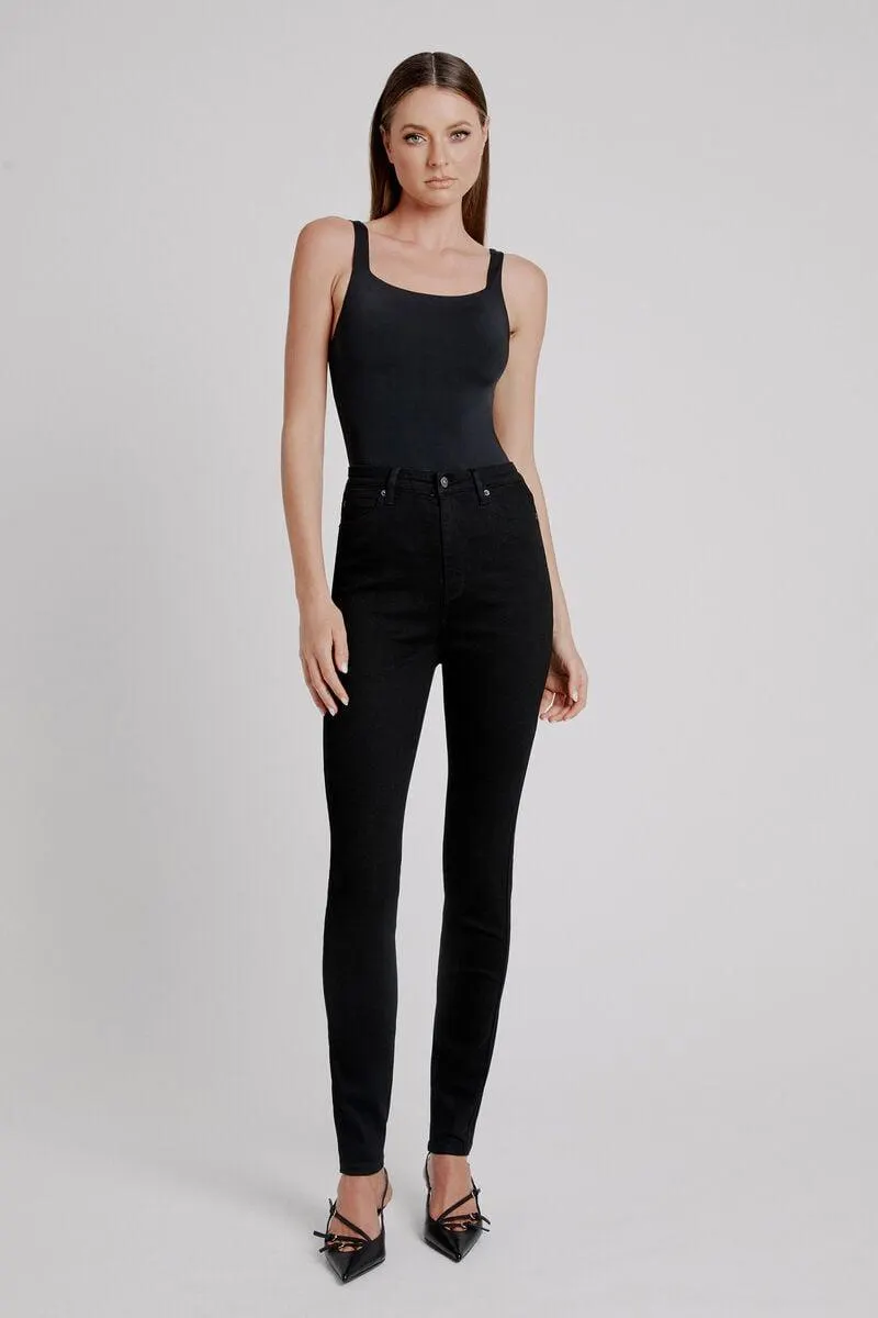 khloe super high tall jeans in black