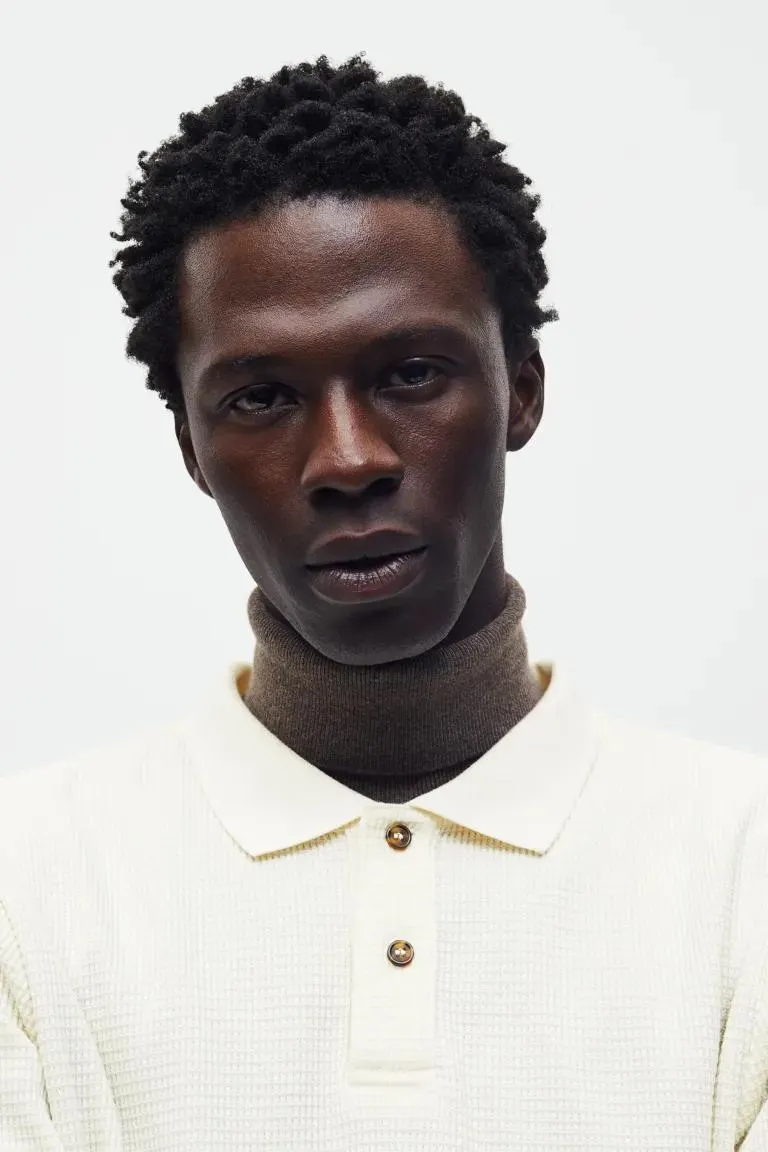 Slim Fit Waffled Polo Shirt