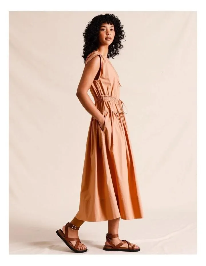 Zip Front Maxi Dress in Burnt Orange