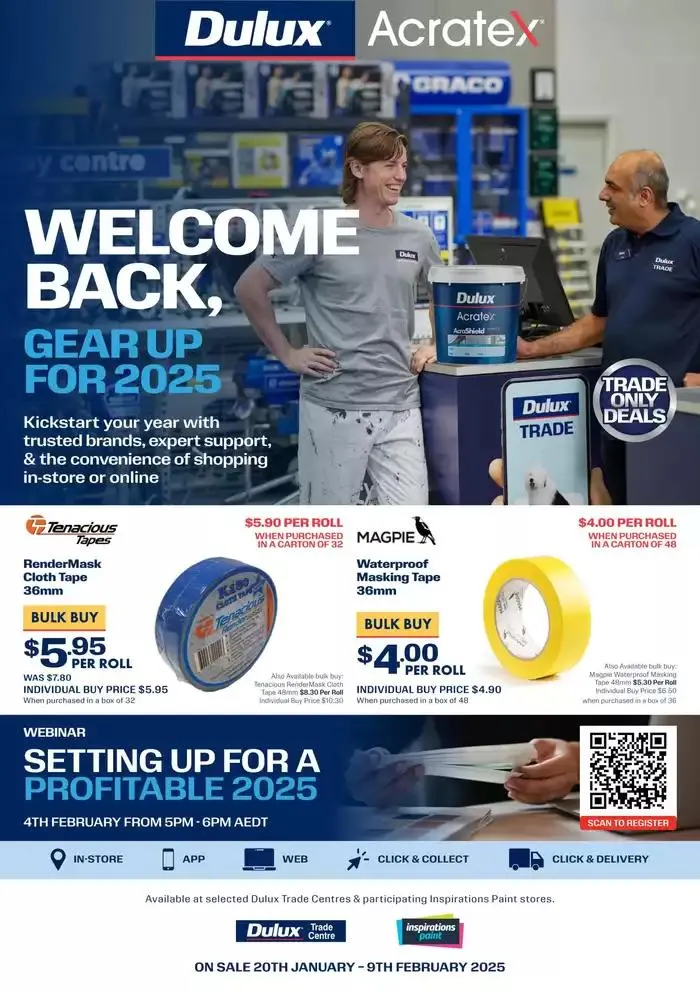 Dulux Acratex January 2025 - Catalogue valid from 20 January to 9 February 2025 - page 1