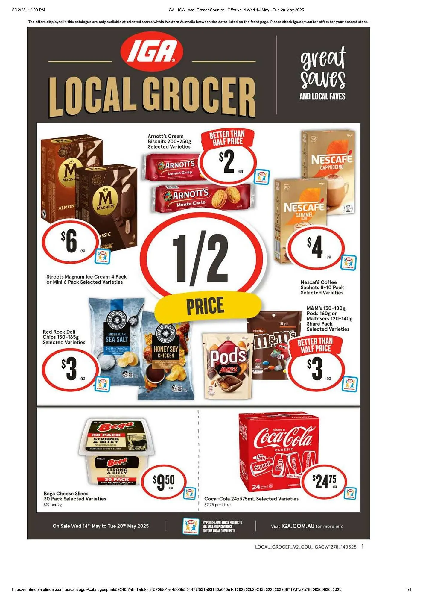 IGA catalogue - Catalogue valid from 14 May to 20 May 2025 - page 1