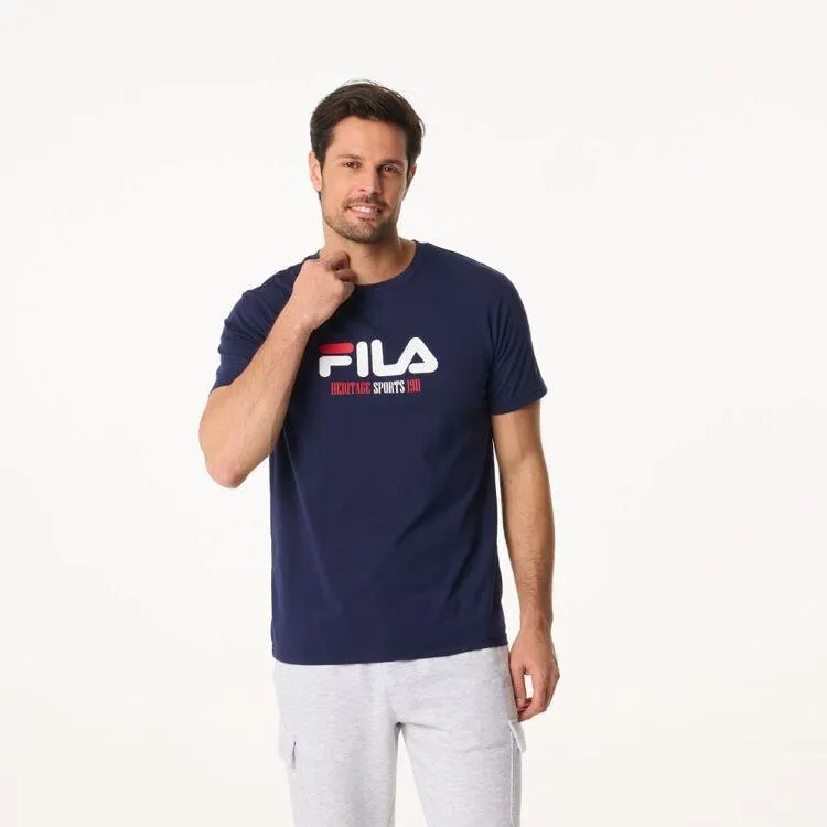 FILA Men's Anders Short Sleeve Logo Tee New Navy