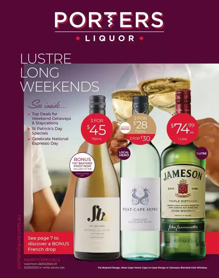 Lustre Long Weekends. - Catalogue valid from 26 February to 25 March 2025 - page 1