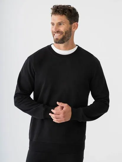 Mens 100% Cotton Terry Fleece Sloppy Joe Black