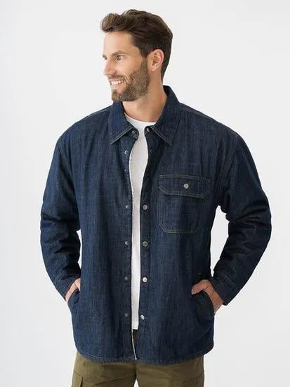 Sherpa Denim Shirt Jacket Indigo Wash