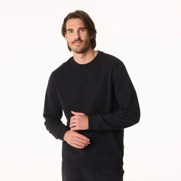 JC Lanyon Essentials Luton Plain Crew Neck Fleece Black