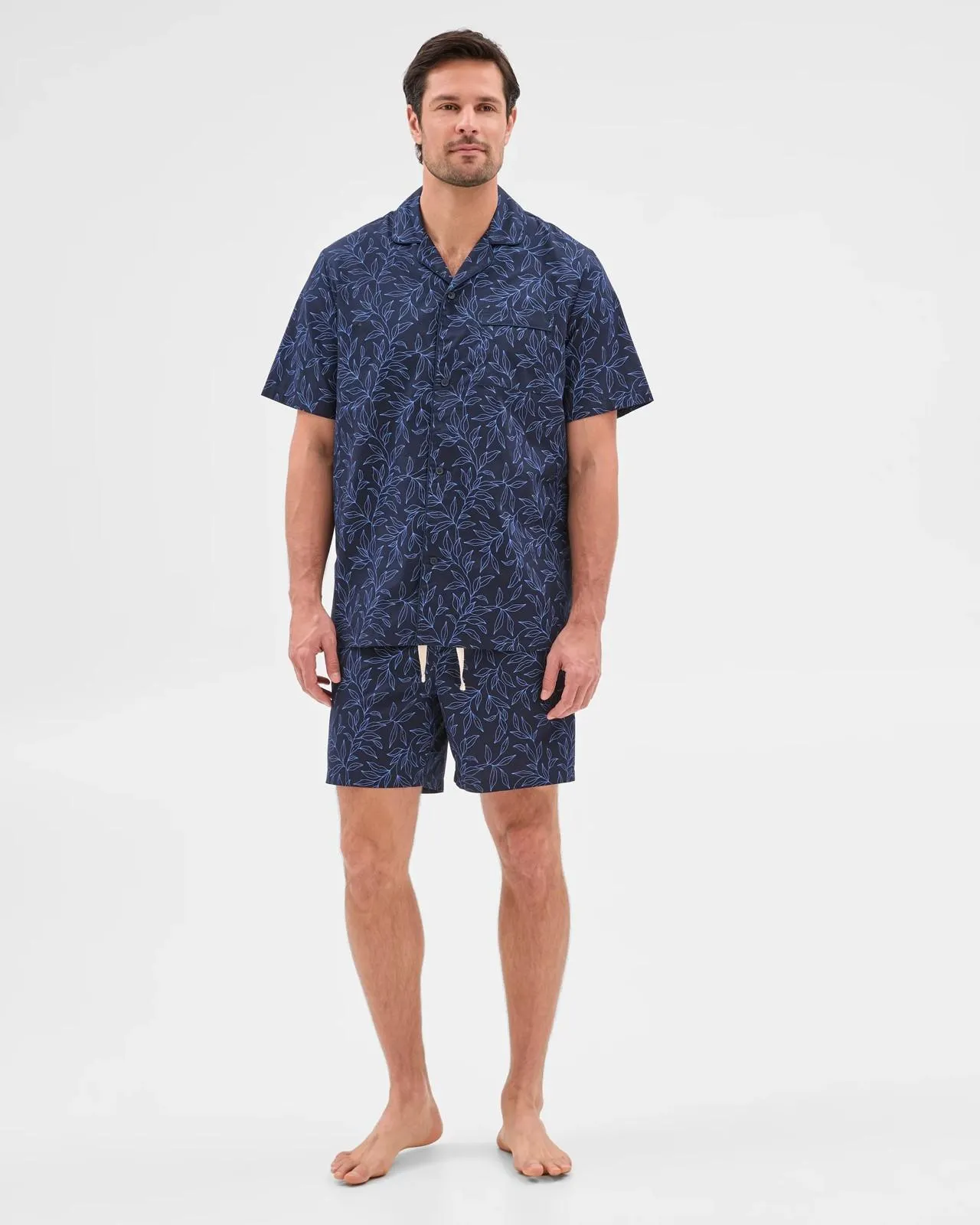 Mens Poplin Short Pyjama Set
