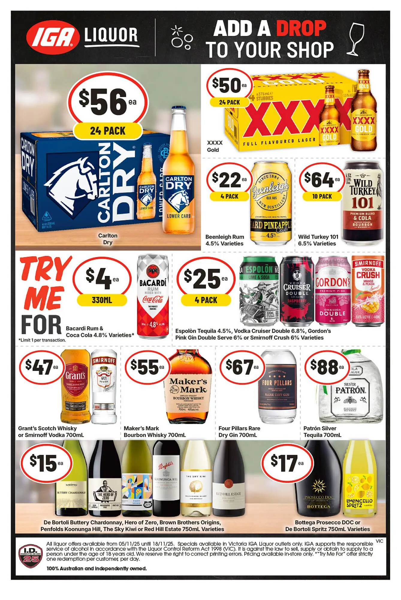 IGA Liquor catalogue - Catalogue valid from 12 November to 18 November 2025 - page 1