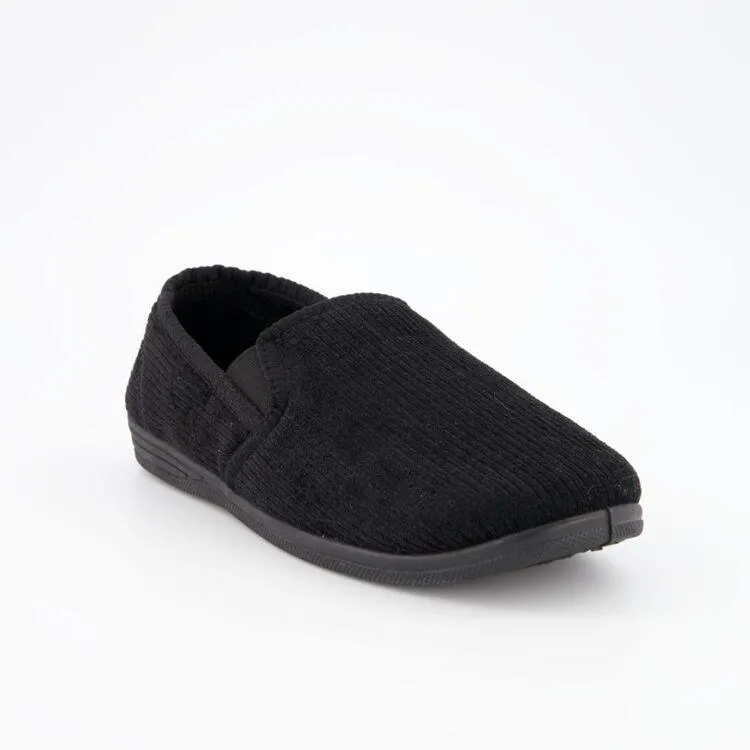 Nic Morris Men's Marcel Corduroy Slipper Black