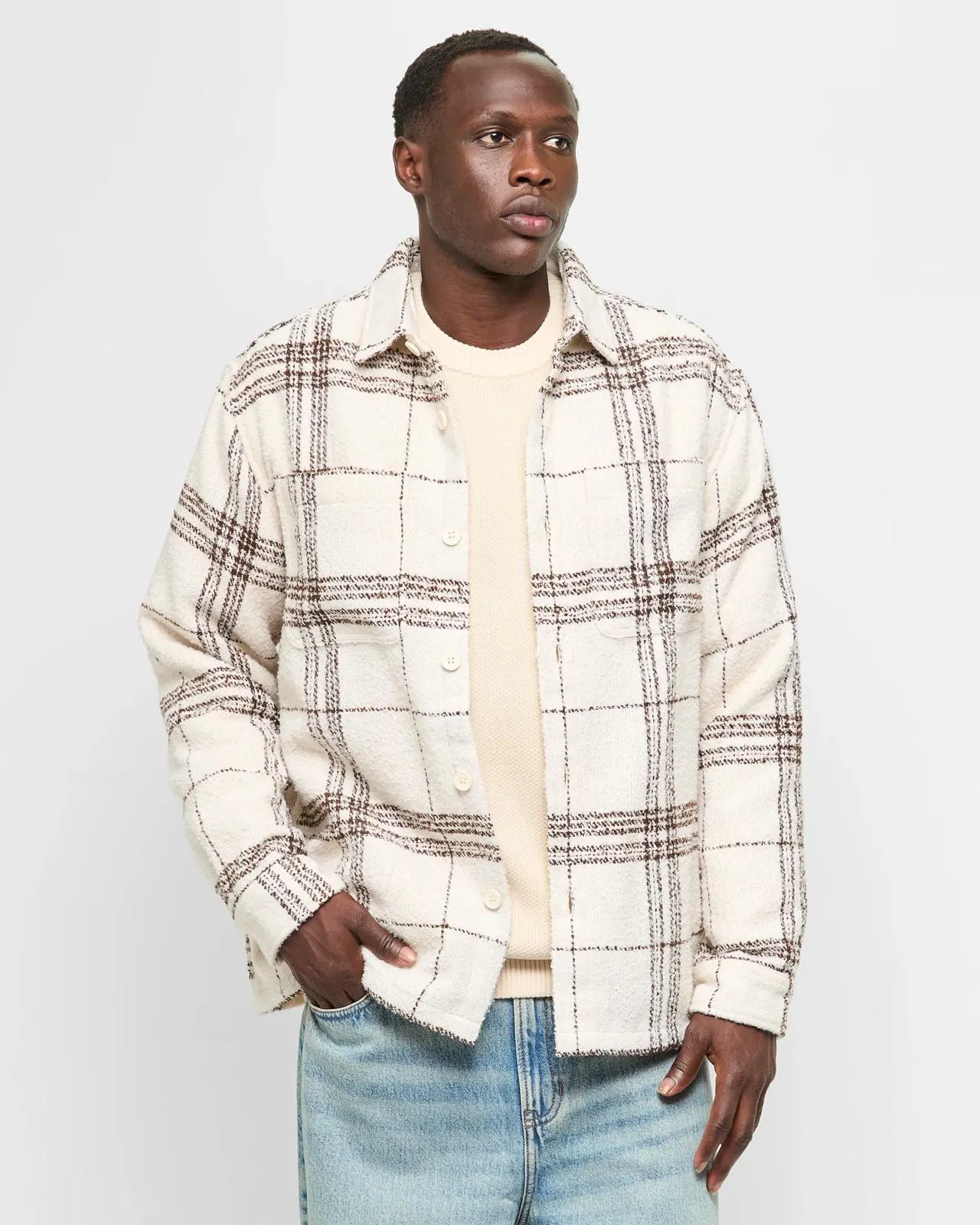 Long Sleeve Flannelette Over Shirt - Commons - Brown