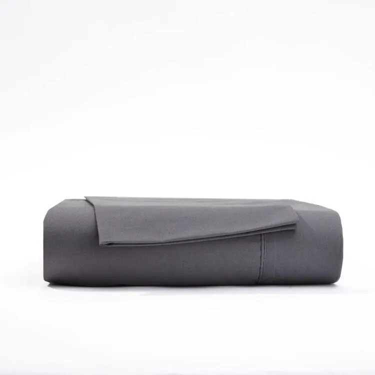 Linen House 300 Thread Count Cotton Percale Sheet Set Charcoal