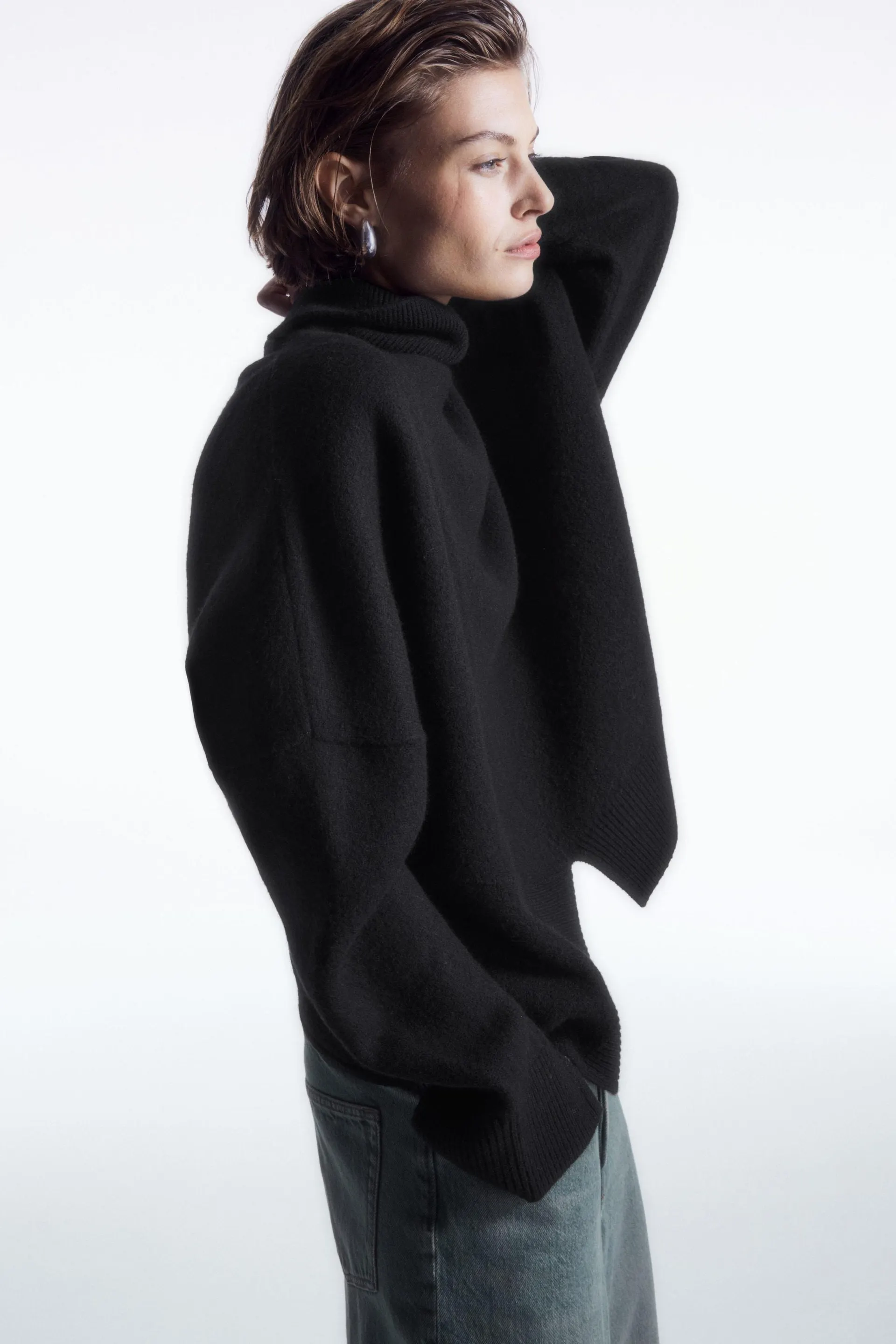 ASYMMETRIC MERINO WOOL JUMPER