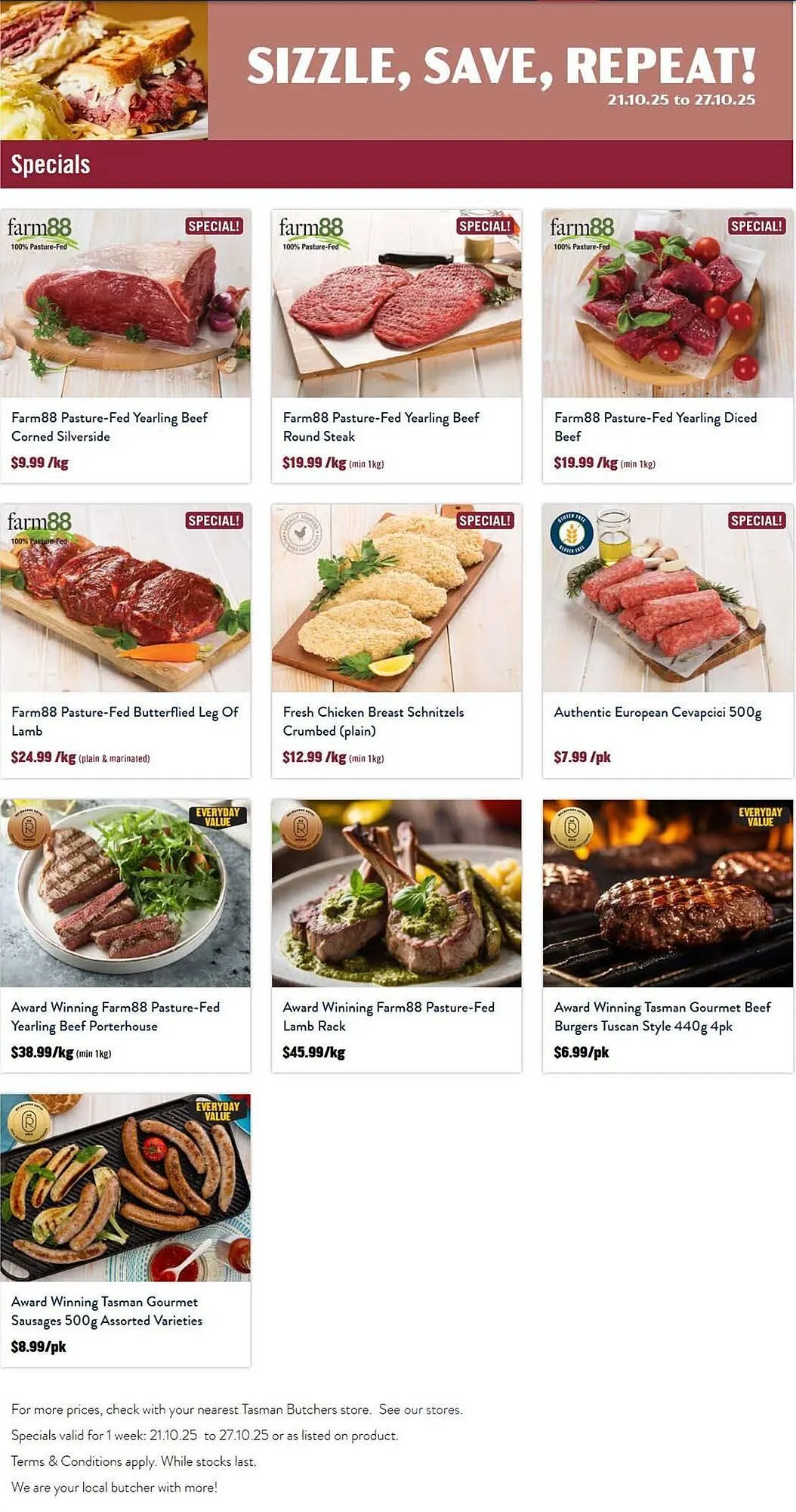 Tasman Butchers catalogue - Catalogue valid from 21 October to 27 October 2025 - page 1