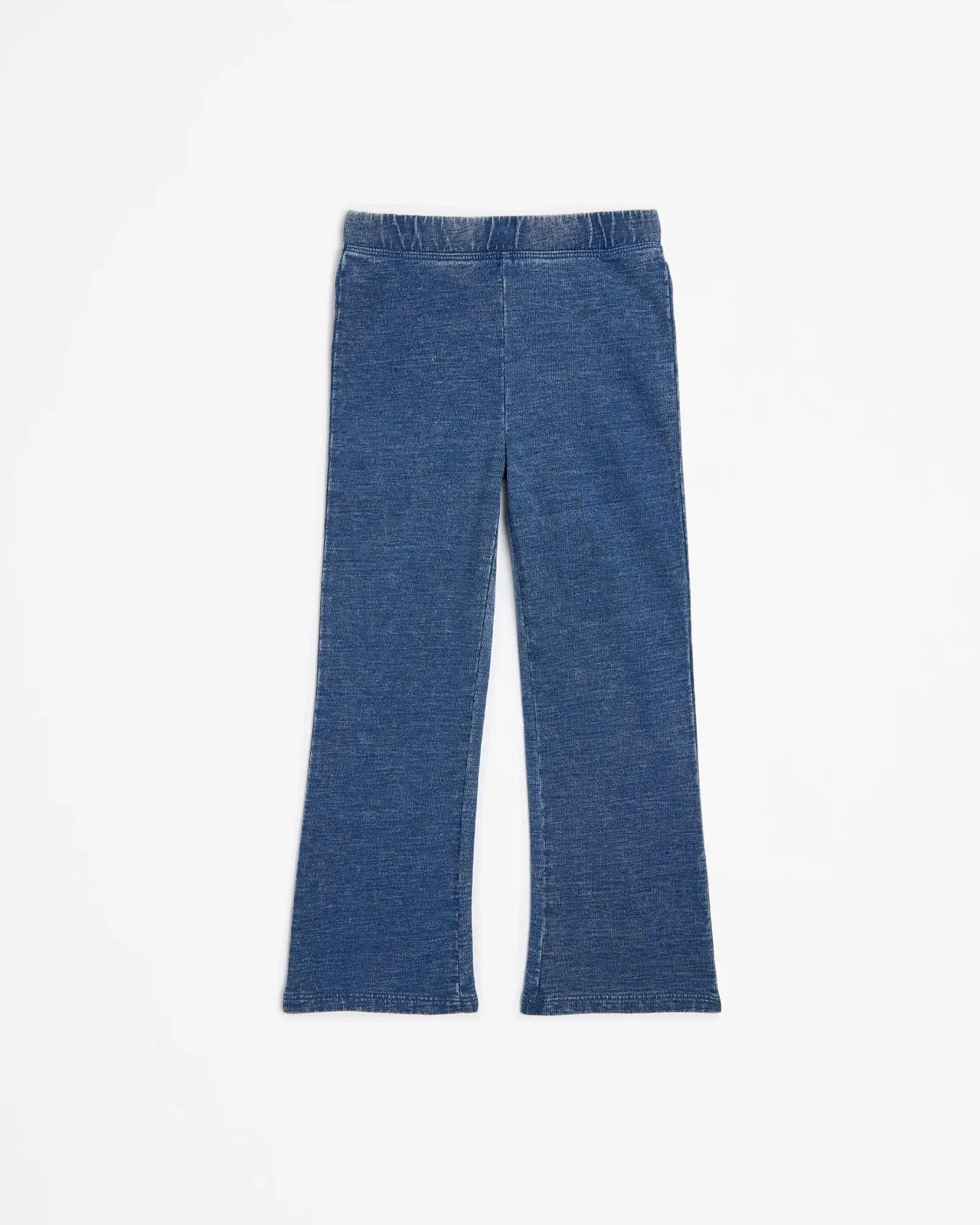 Australian Cotton Denim Knit Flare Leggings - Indigo