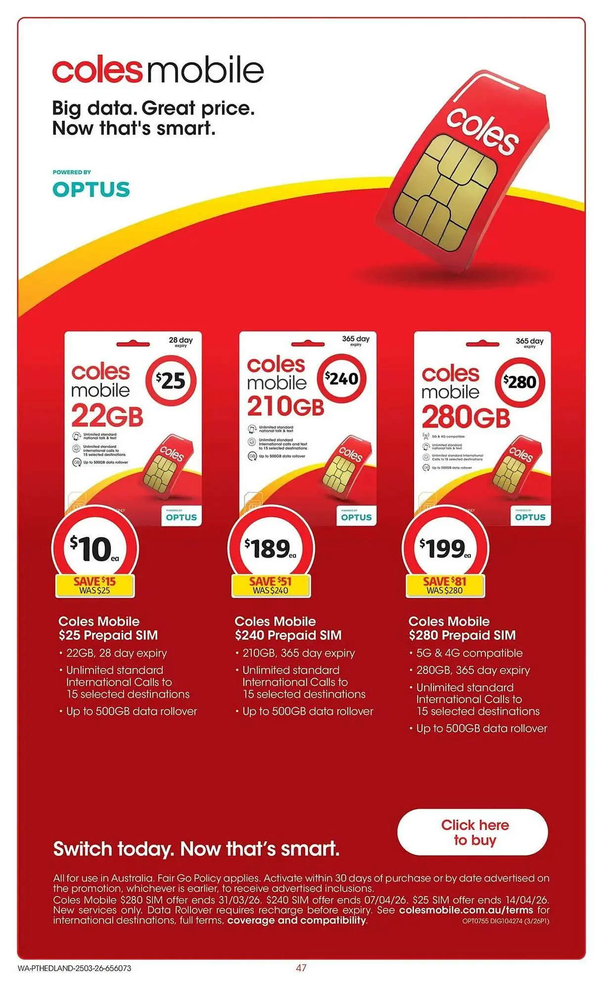 Coles catalogue - Catalogue valid from 25 March to 31 March 2026 - page 47