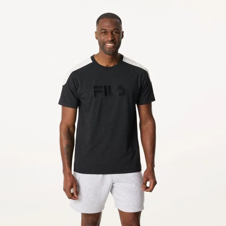 FILA Men's Malik Crew Neck Tee Black Marle