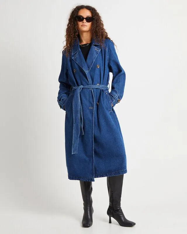 Charlie Trench Coat French Blue