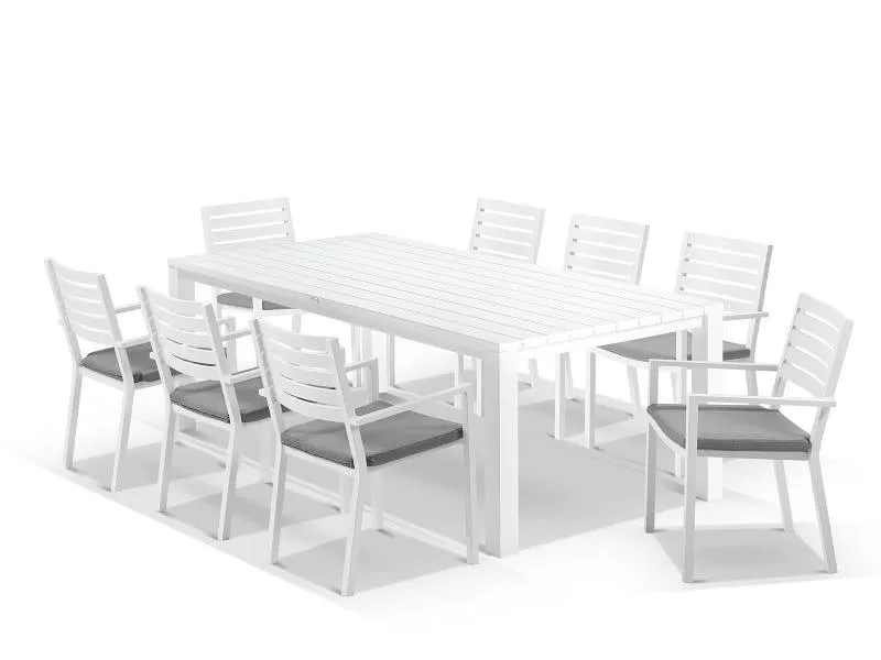 Adele Table With Mayfair Chairs 9pc Outdoor Dining Setting