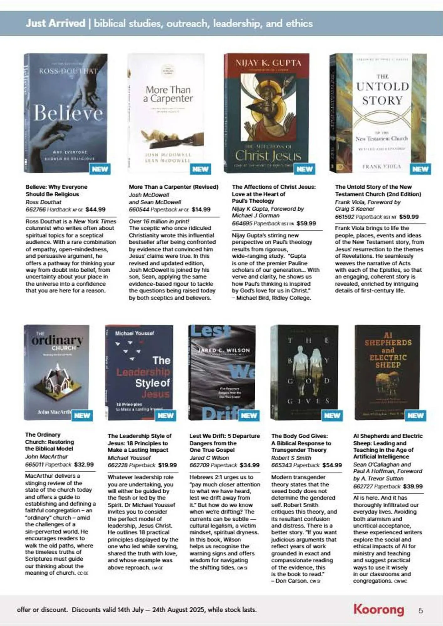 Koorong catalogue - Catalogue valid from 14 July to 24 August 2025 - page 5