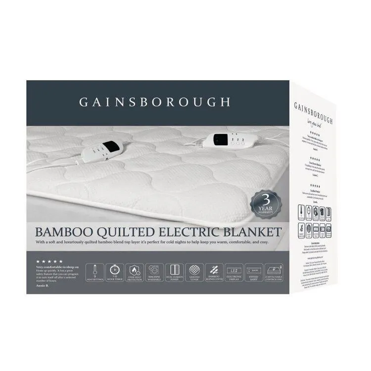 Gainsborough Bamboo Quilted Electric Blanket White