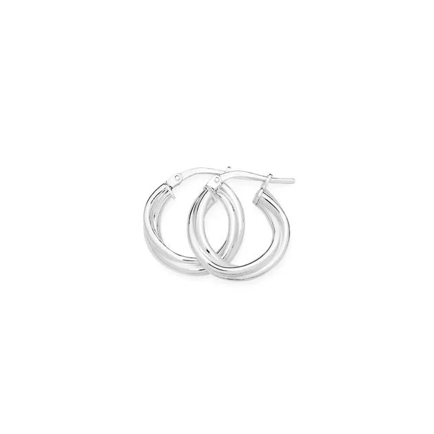 Silver 10mm Loose Twist Hoop Earrings