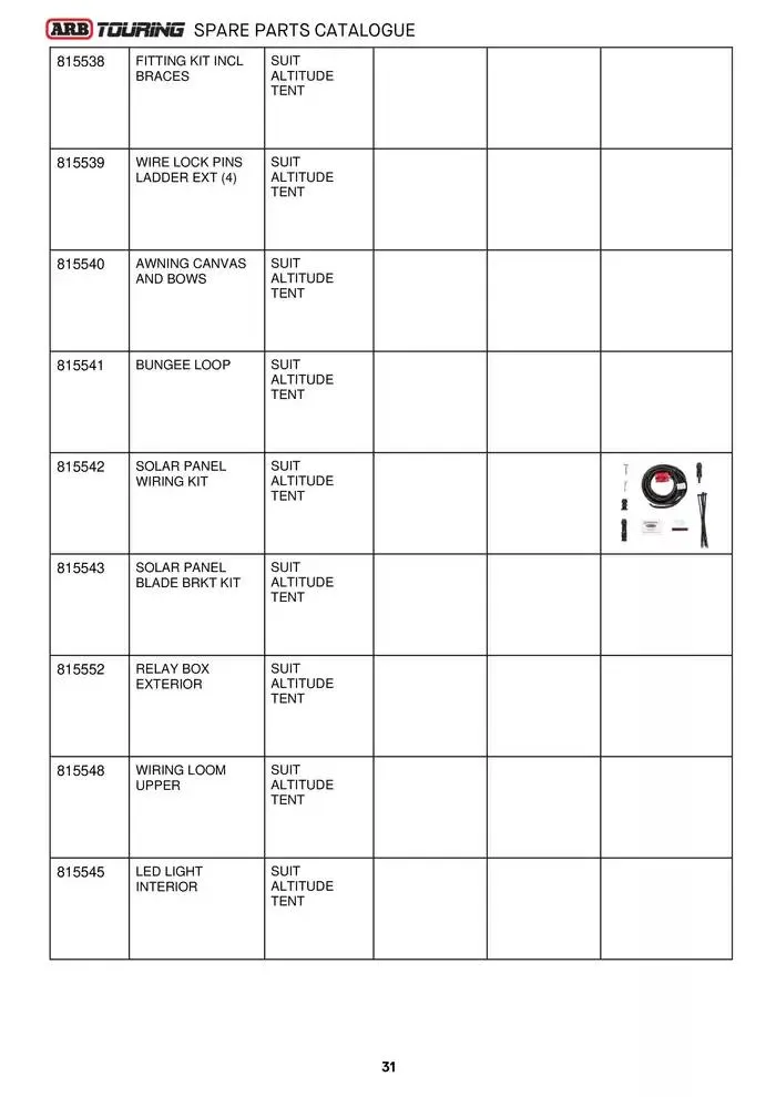 ARB Touring Spare Parts Catalogue - Catalogue valid from 14 March to 31 March 2025 - page 31