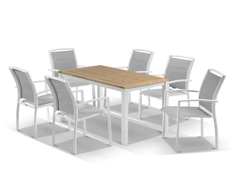 Corfu Table with Verde Chairs 7pc Outdoor Dining Setting
