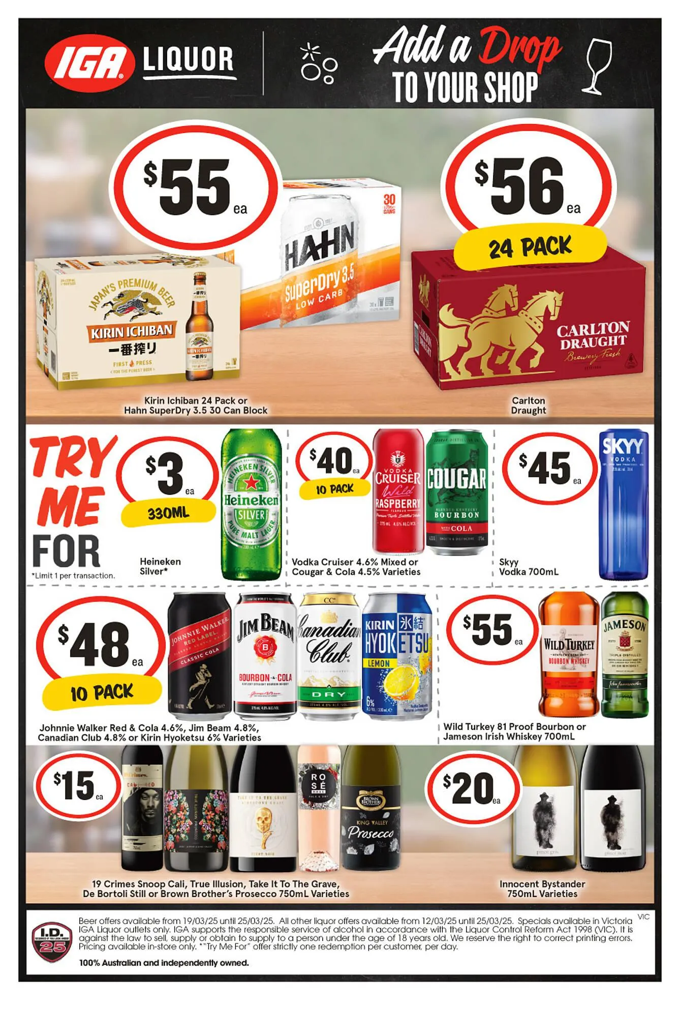 IGA Liquor catalogue - Catalogue valid from 19 March to 25 March 2025 - page 1