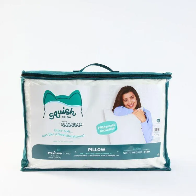 Squish Pillow by Squishmallows Firm Pillow White Standard