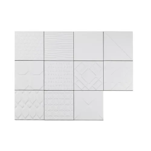 Tapestry White Structured Gloss Tile
