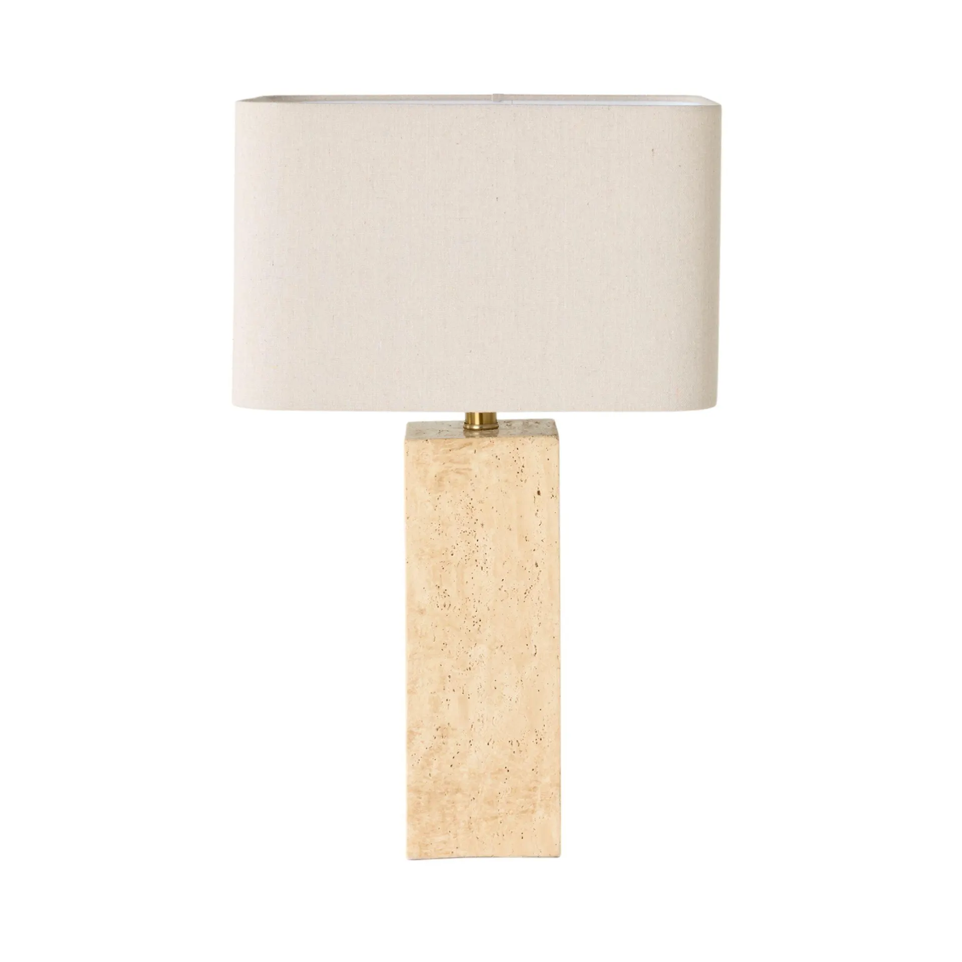 Siena Square Travertine Table Lamp 58cm