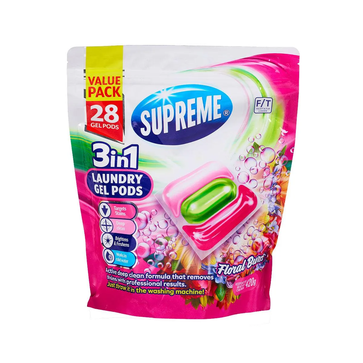 Supreme Laundry Caps 3In1 Floral Burst 28pk