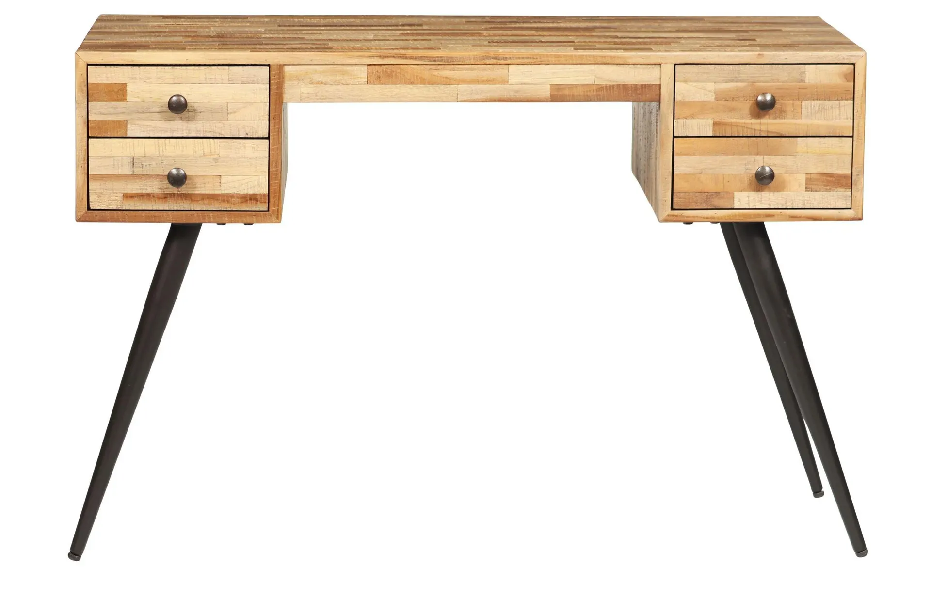 Spence Recycled Teak 4 Drawer Desk 115x55x76cm Natural