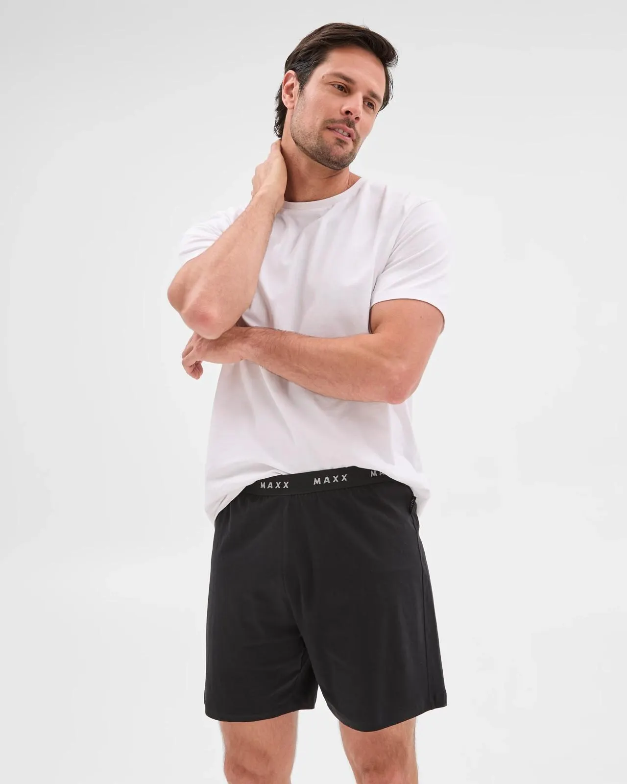 Mens Australian Cotton Jersey Sleep Shorts - Maxx - Black