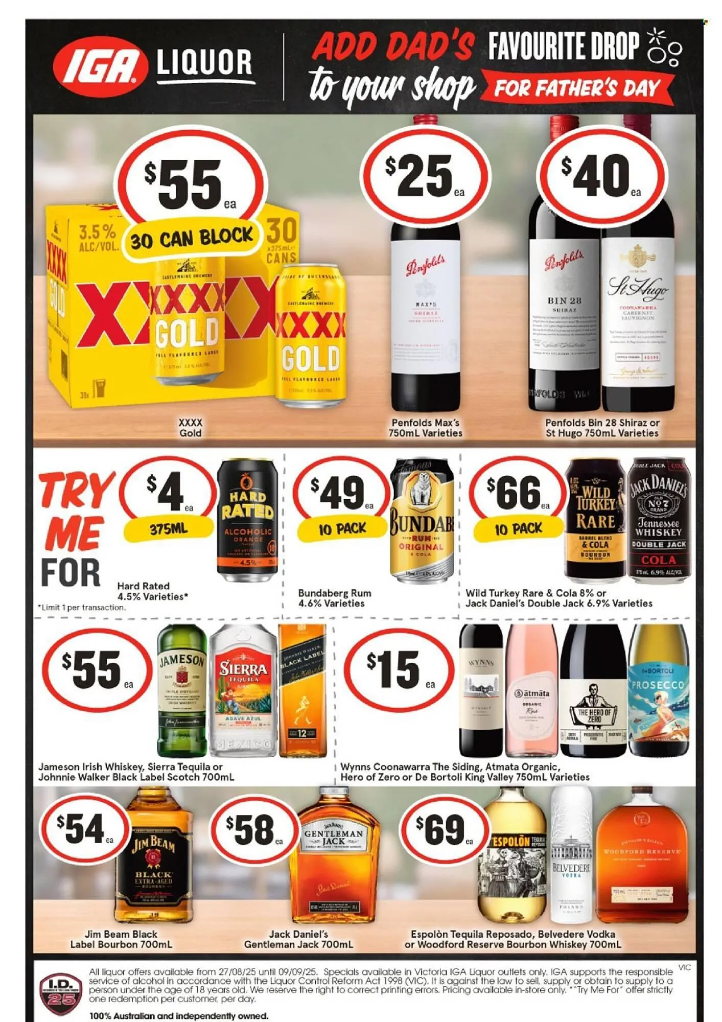IGA Liquor catalogue - Catalogue valid from 3 September to 9 September 2025 - page 1