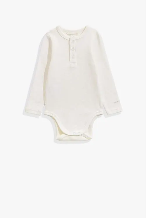 Unisex Organically Grown Long Sleeve Cotton Rib Bodysuit