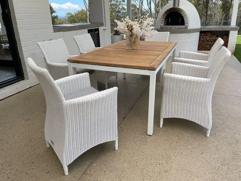 Barcelona Table with Mateus Chairs 7pc Outdoor Dining Setting