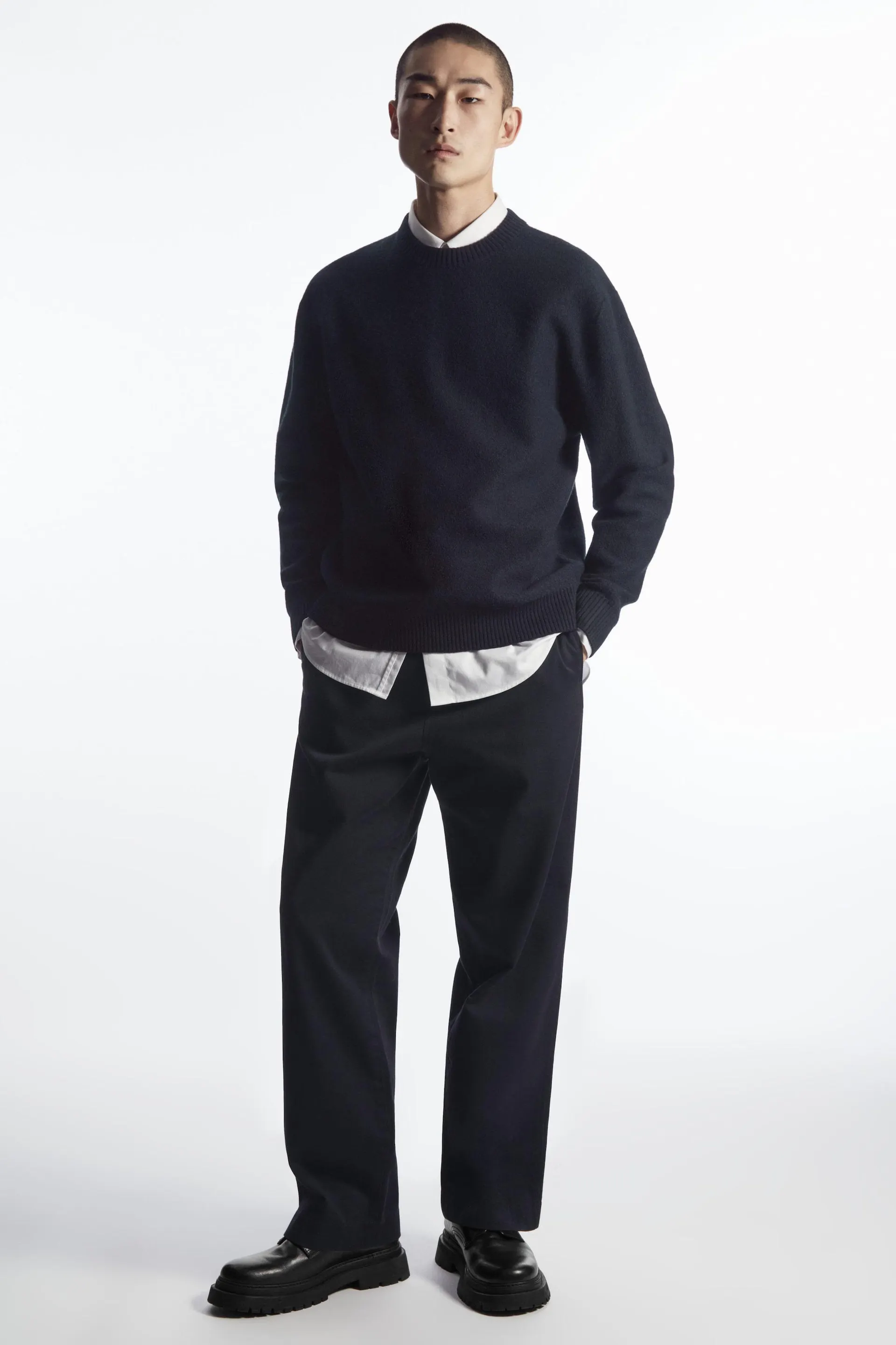 BOILED-WOOL CREW-NECK JUMPER