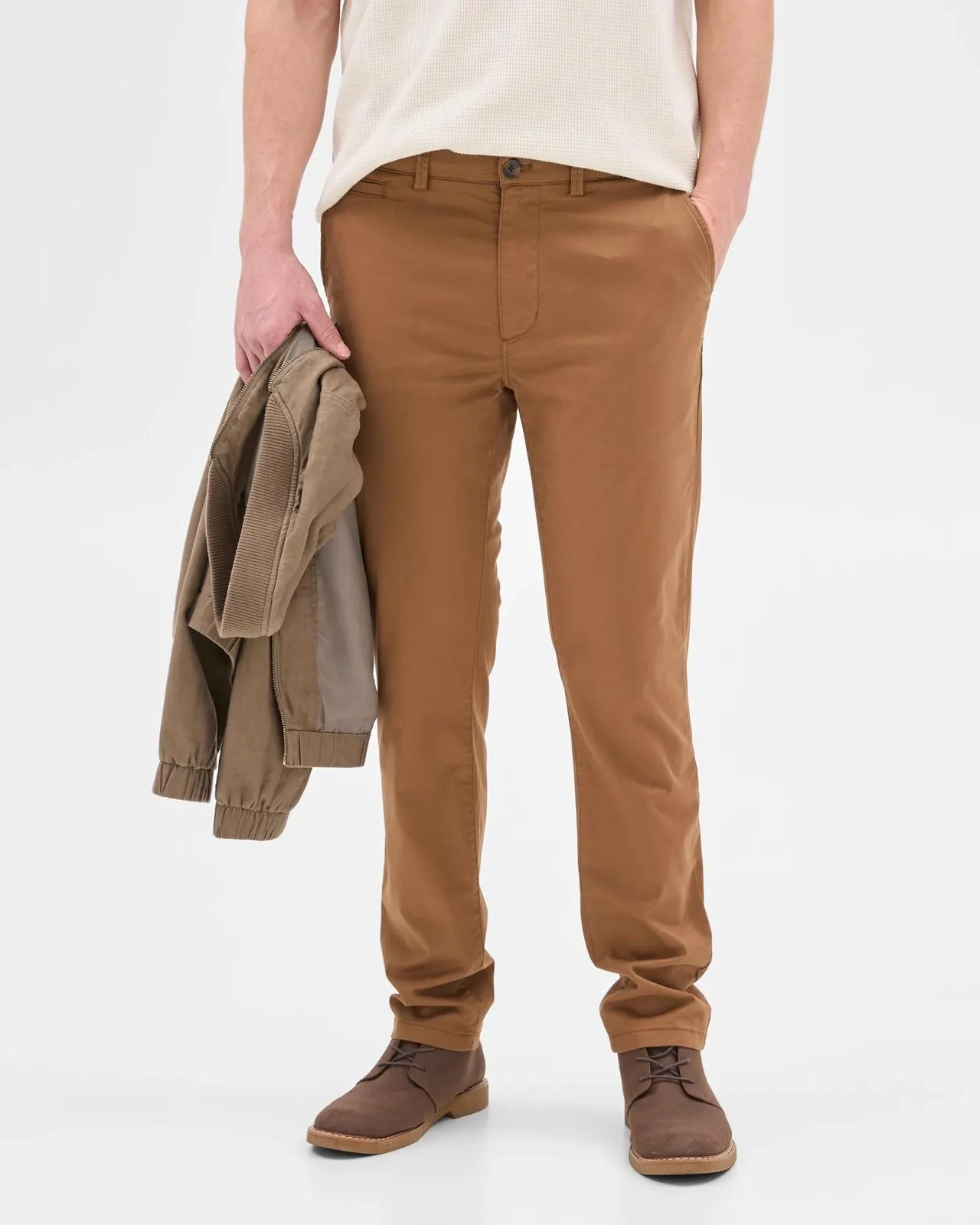 Australian Cotton Slim Chino Pants - Sepia