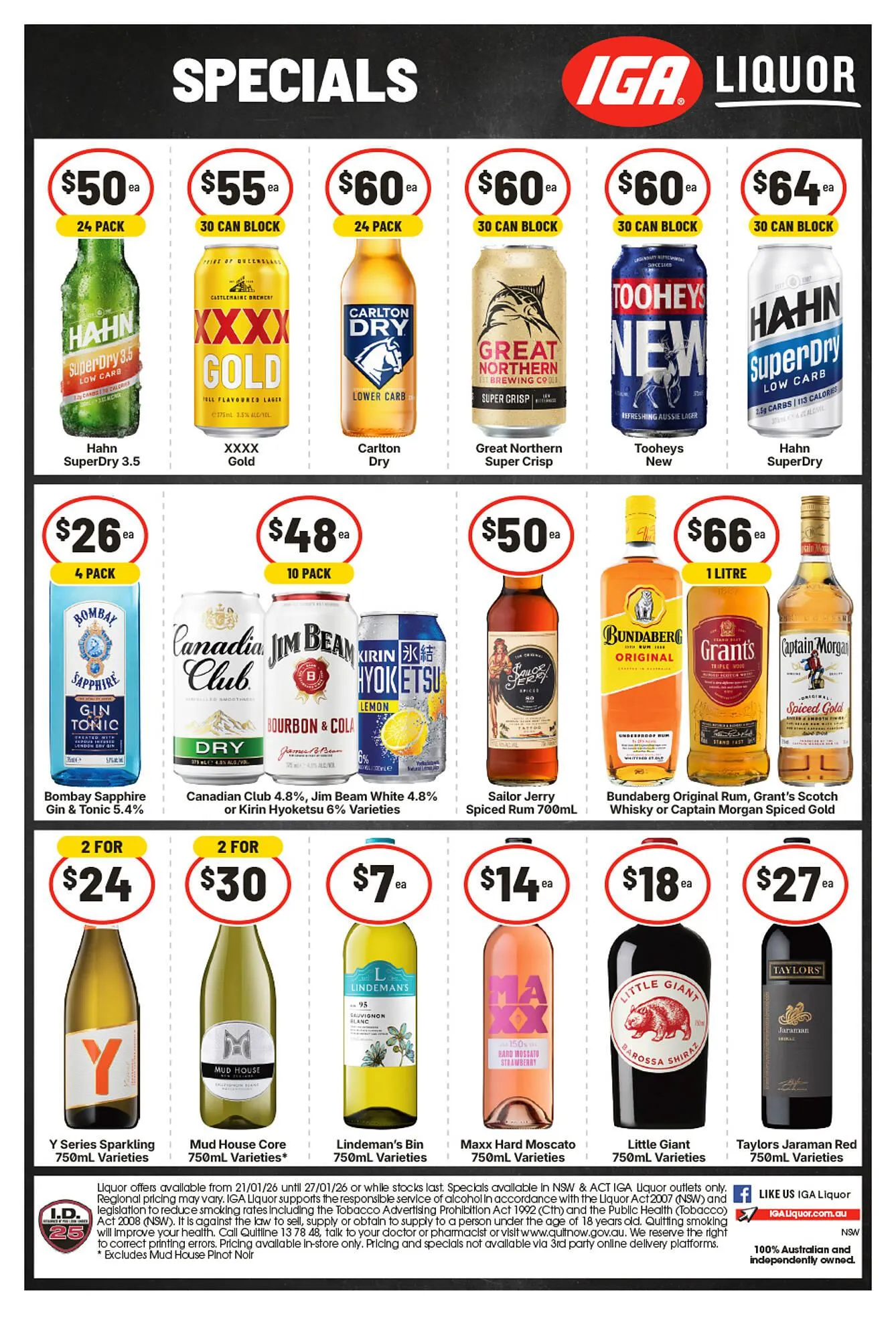IGA Liquor catalogue - Catalogue valid from 21 January to 27 January 2026 - page 1